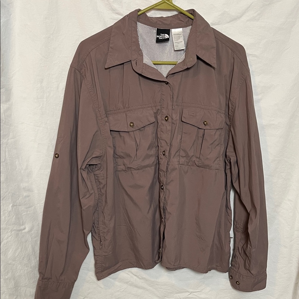 The North Face Khaki Button-Front Shirt Size Large